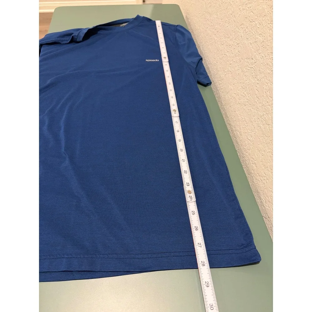 Speedo Mens Swim Shirt Rash Guard UPF 50+ Blue Short Sleeve Medium RN36543